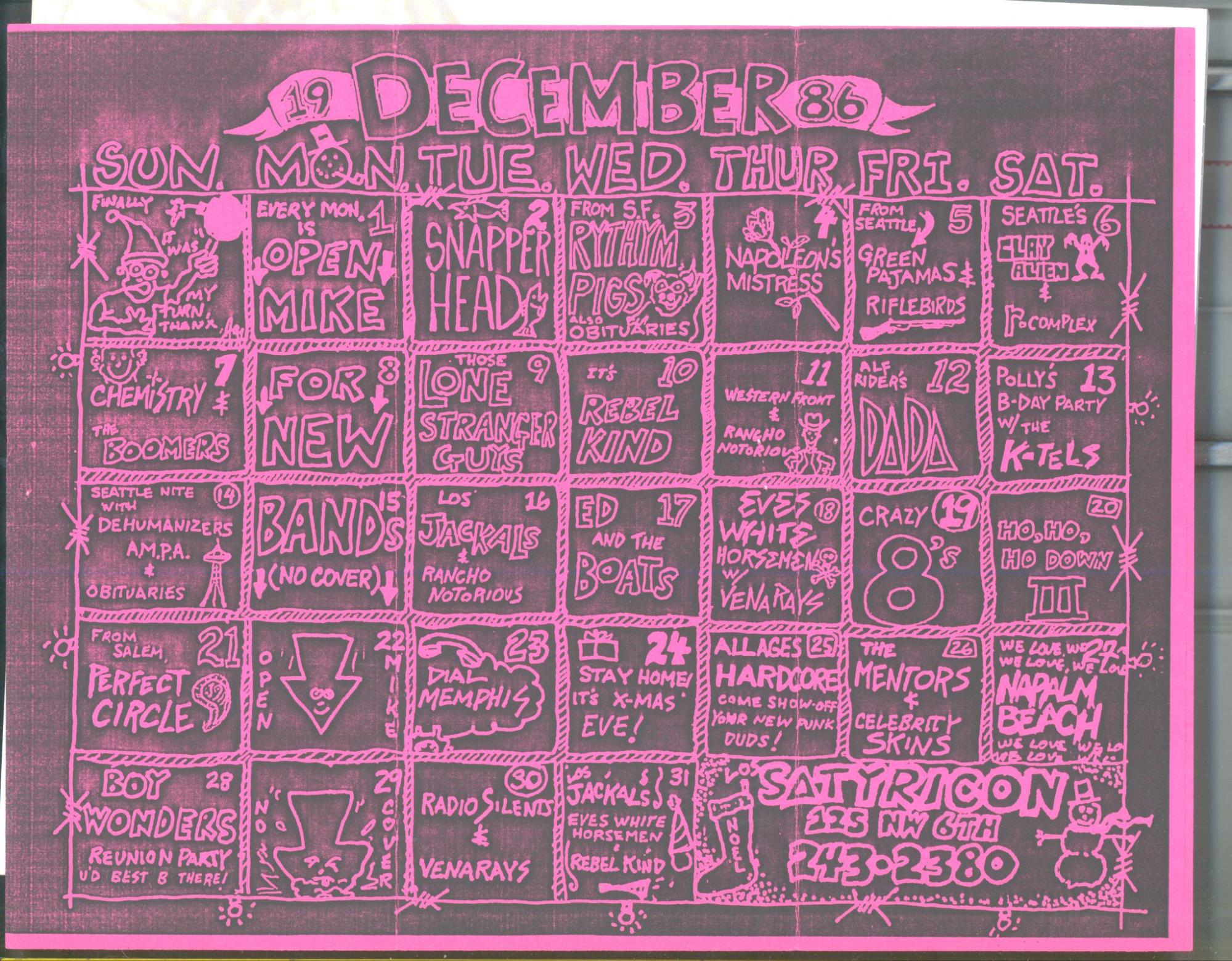 December 1986 Calendar