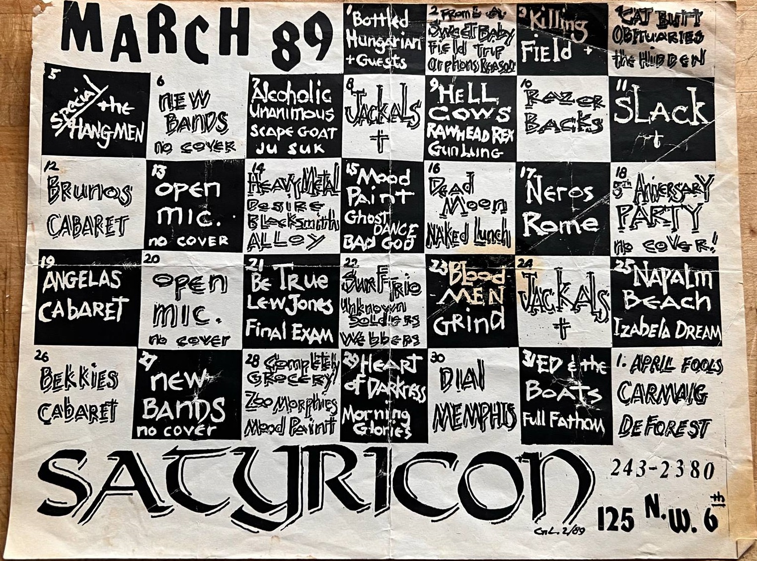 March 1989 Calendar