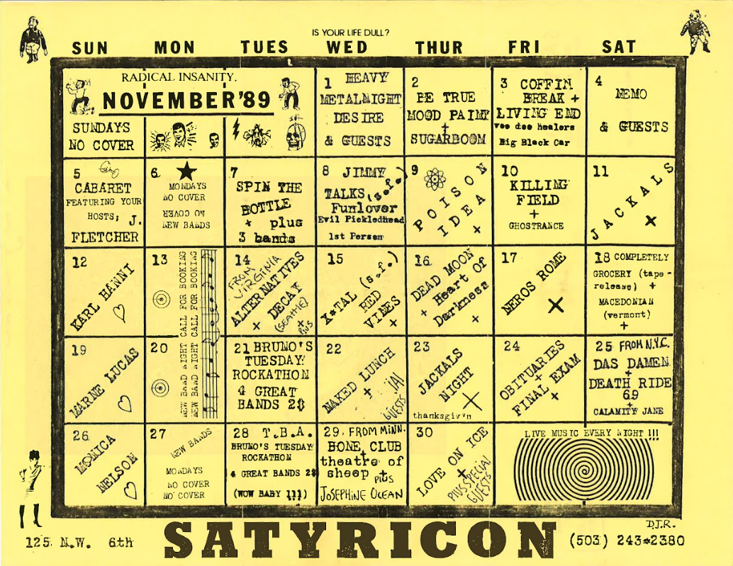 November 1989 Calendar