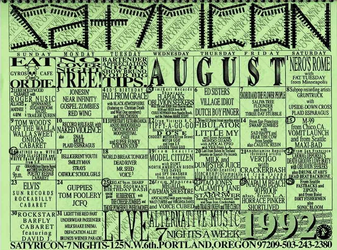 August 1992 Calendar